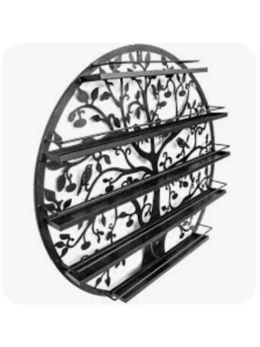 Round Metal Tree Design Wall Shelf 23.8
